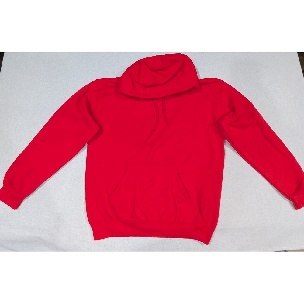 Gildan Hoodie Unisex Medium Red Excellent Heavy Blend Pullover Fleece Sweatshirt